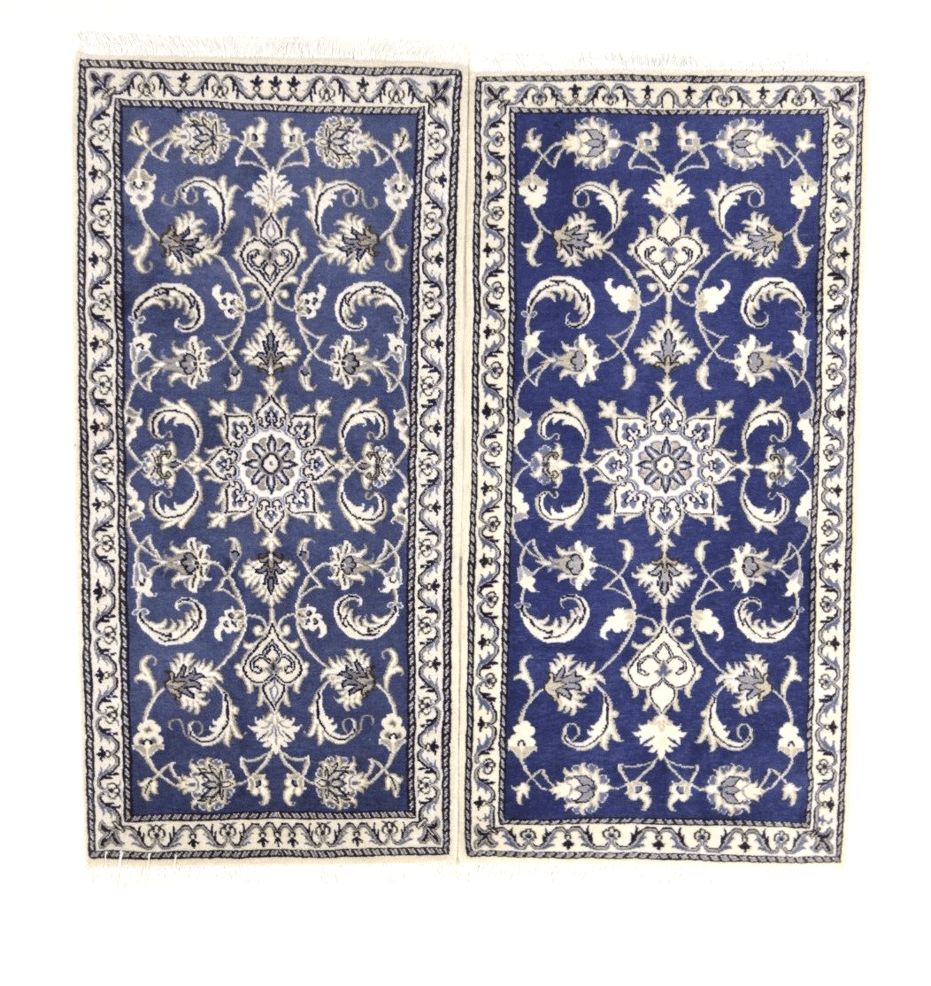 Orientteppich Super Nain mit Seide - 142 x 70 CM, 300.000 Knoten/m², Top Neu, handgeknüpft, Perserteppich