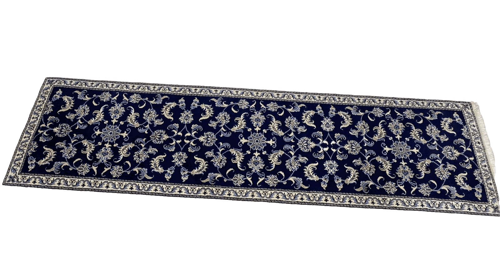 Orientteppich Super Nain mit Seide, 297 x 77 cm, ca. 300.000 Knoten/m², 90% Schurwolle, 10% Seide, handgeknüpft, Perserteppich