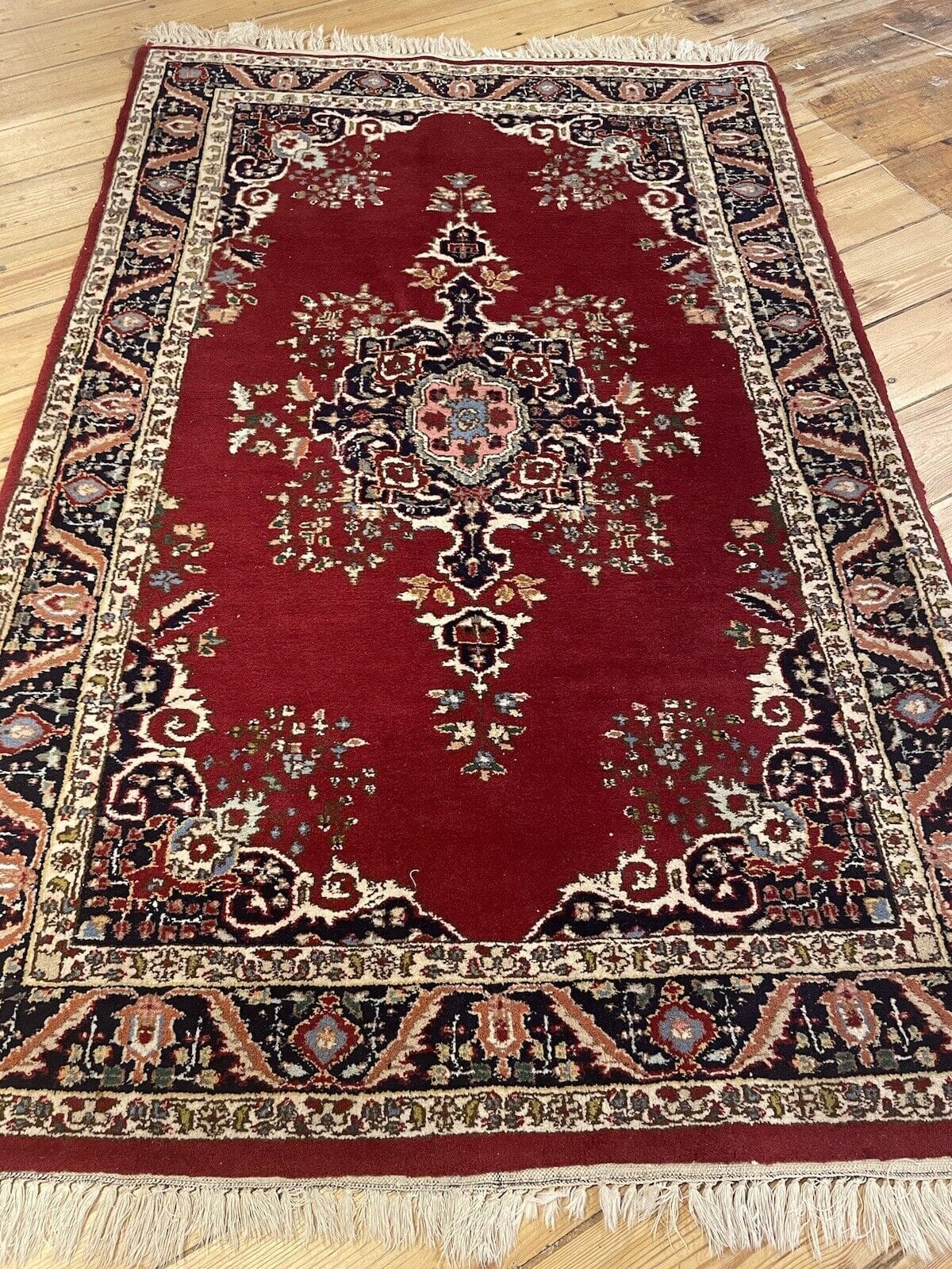 **Original Kaschmir Perserteppich 160x100 cm - Handgeknüpft, aus 100% Schurwolle, klassisches Muster, zeitlose Eleganz, frisch gewaschen - Handgeknüpft**