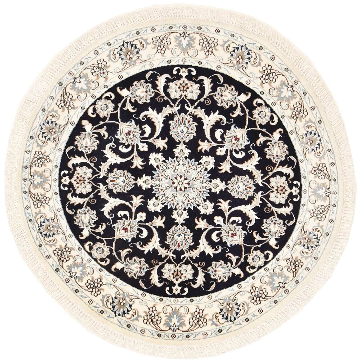 (Verkauft) Original Perserteppich Nain Kashmari 148 cm x 148 cm – Top Zustand, handgeknüpft, Perserteppich