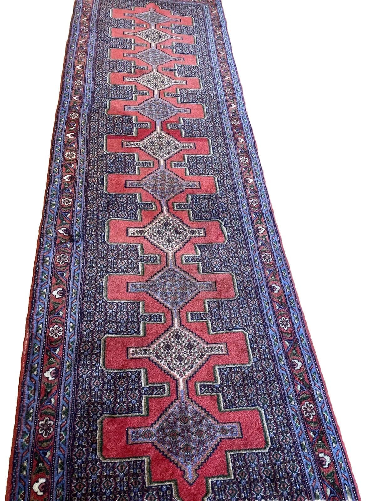 Original Perserteppich Senne Kordestan – Bunt, 300x80 cm, Top Qualität, handgeknüpft, Perserteppich Läufer