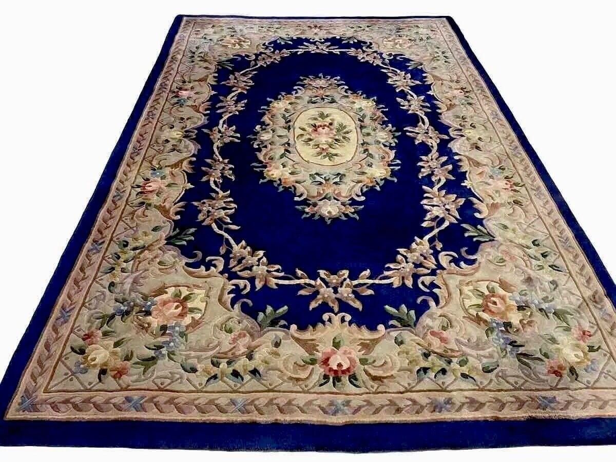 Peking Teppich 285 x 185 cm, 220.000 Knoten, Royal Peking Muster, luxuriöse Ausstrahlung in Blau – handgeknüpft, Perserteppich
