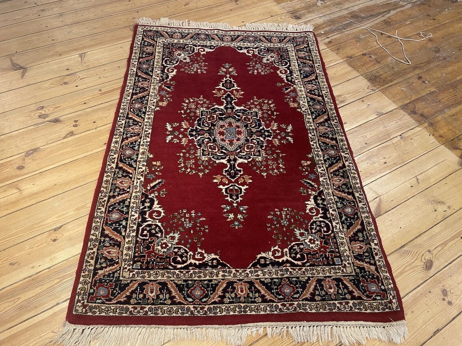 ペルシャ絨毯 ウール&シルク カシャン産 手織り 225×140cm