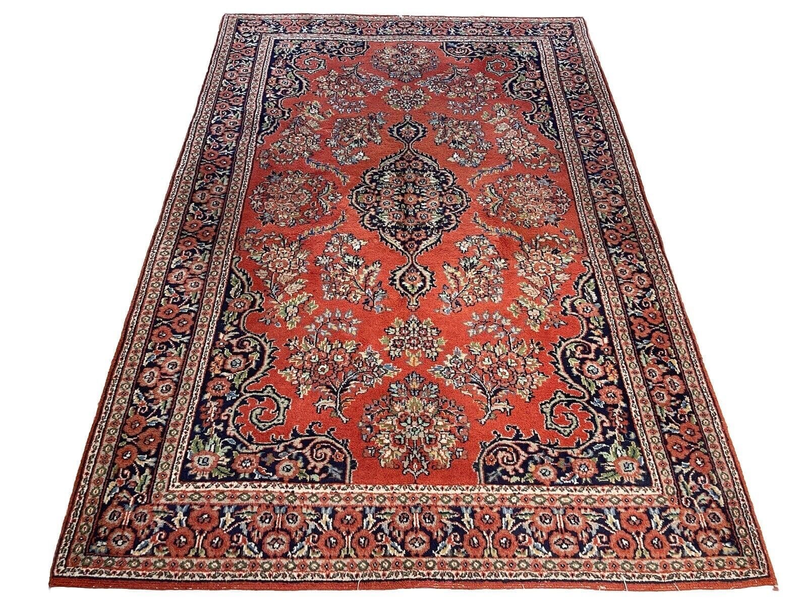 Perserteppich 190x130 cm | Florhöhe 8 mm | Handgeknüpft | Kaschmir | Reine Schurwolle | Blumenmuster in Rosa | Top Qualität