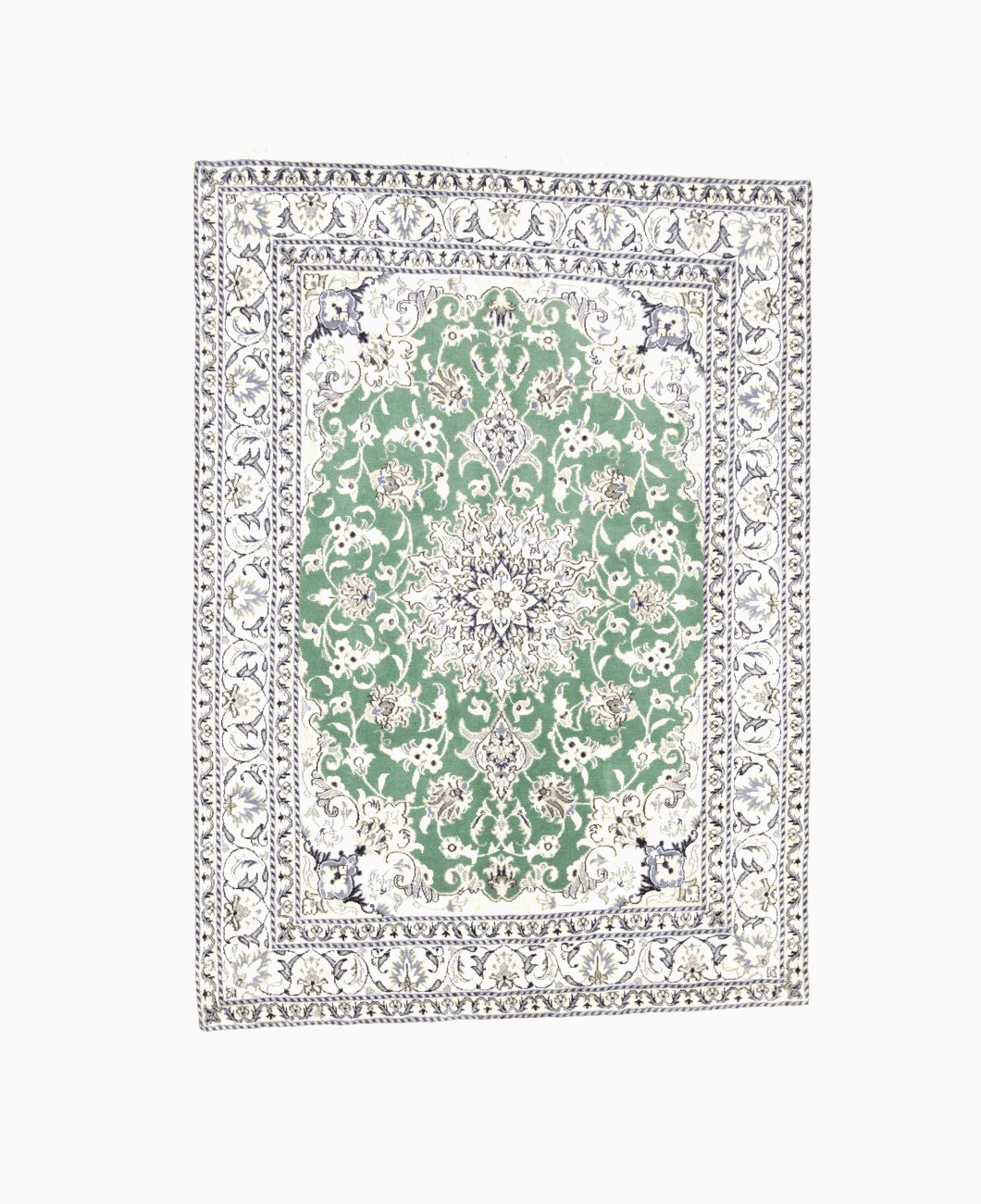 Perserteppich 206 x 150 cm - 300.000 Knoten/m² - 90% Schurwolle & 10% Seide - Neu - Handgeknüpft