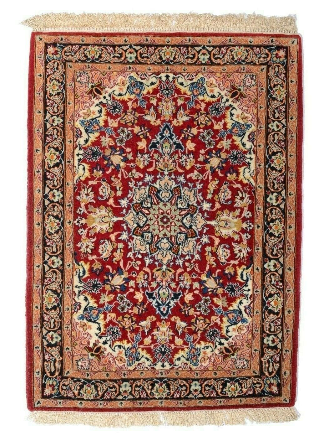 Perserteppich 99x71 cm, 850.000 Knoten/m², hochwertiger Wolle auf Seide, sehr guter Zustand, handgeknüpft