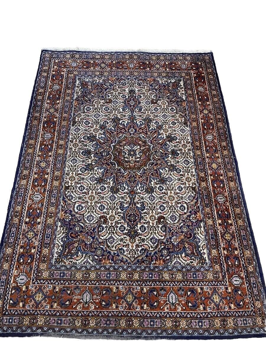 Perserteppich Moud 145x100 cm - Handgeknüpft aus 100% reiner Schurwolle mit 6 mm Florhöhe und bachtiarischem Design - Handgeknüpft, Perserteppich