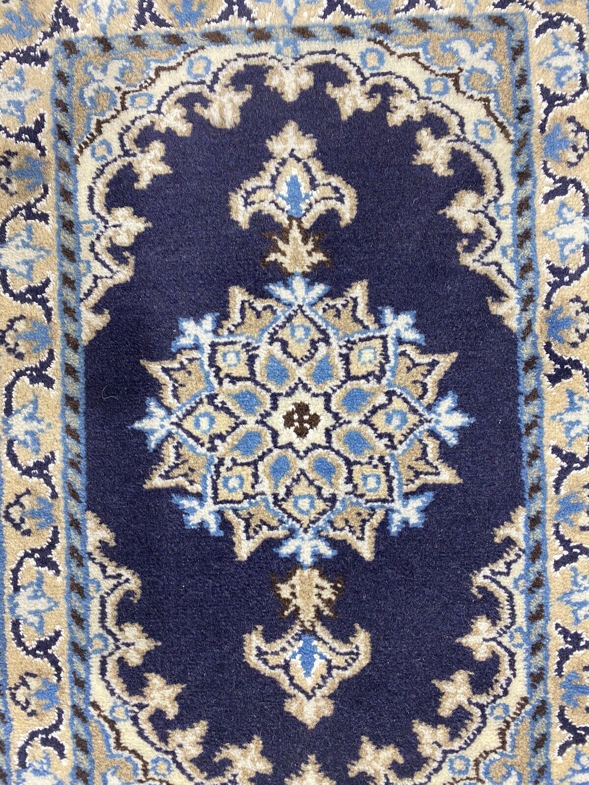 Perserteppich Moud 60 x 40 cm, 300.000 Knoten/m², 95% Schurwolle & 5% Seide, sehr gut, handgeknüpft