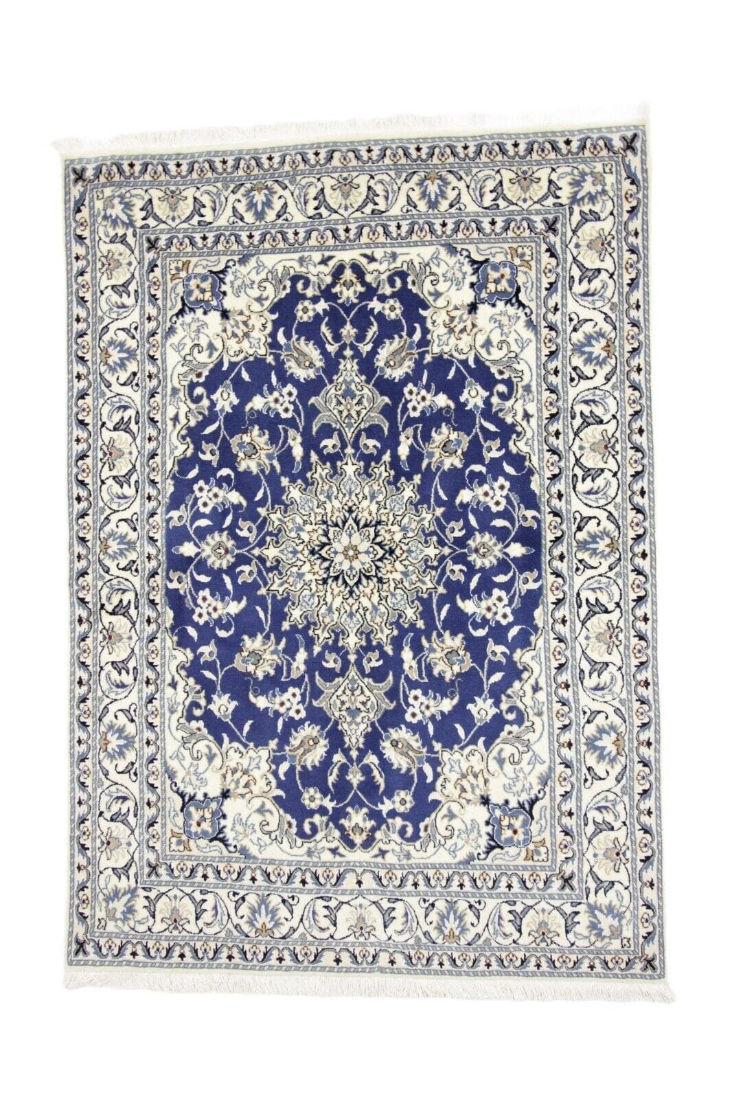 Perserteppich Nain 198x142 cm – 300.000 Knoten/m² – 90% Schurwolle, 10% Seide – handgeknüpft