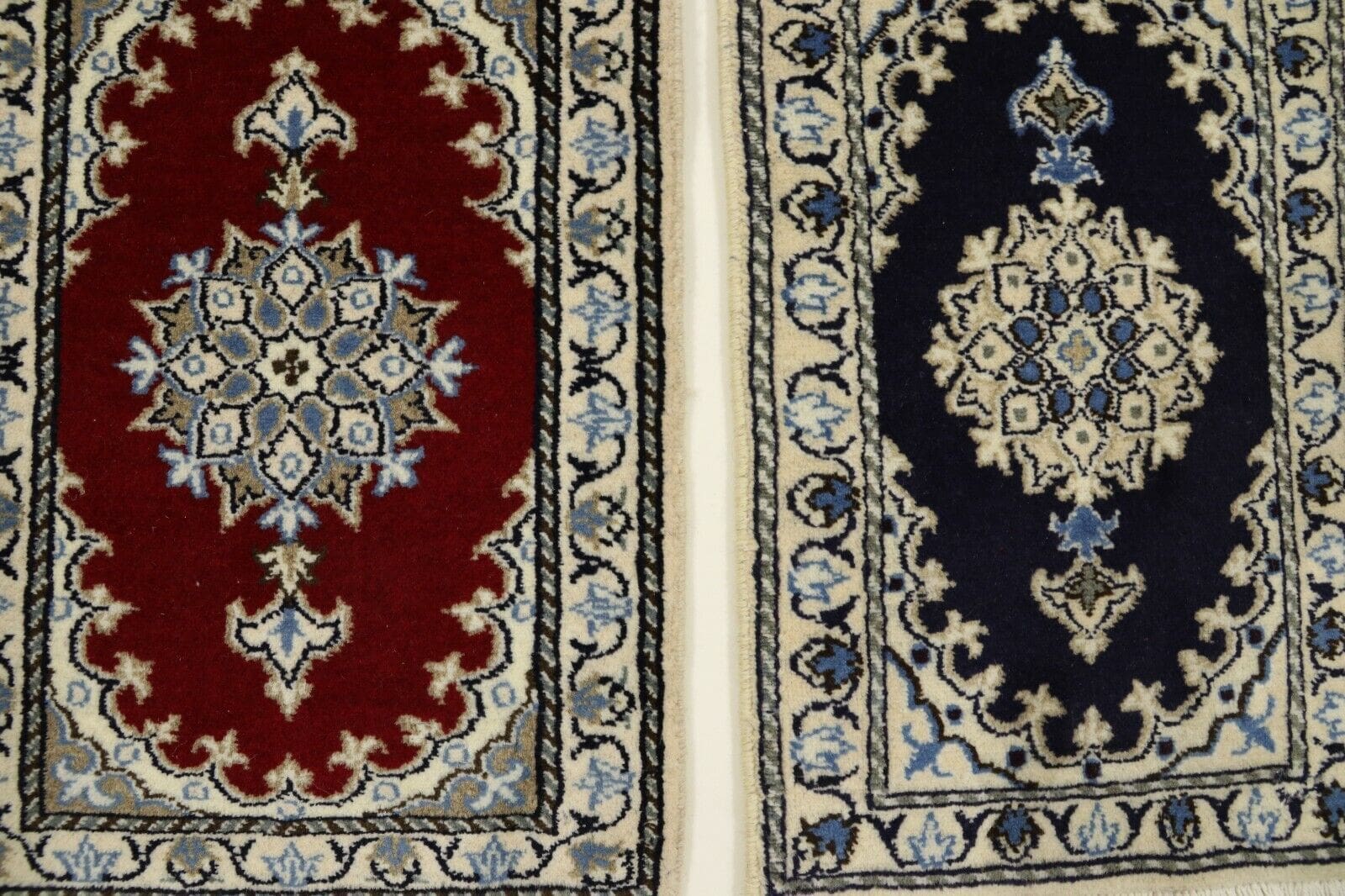 Perserteppich Nain 60 x 40 cm - 300.000 Knoten, 95% Schurwolle, 5% Seide, einzigartig, TOP Zustand, handgeknüpft