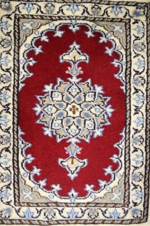 **Perserteppich Nain 60 x 40 CM | 300.000 Knoten/m² | 95% Schurwolle, 5% Seide | Neu, handgeknüpft**