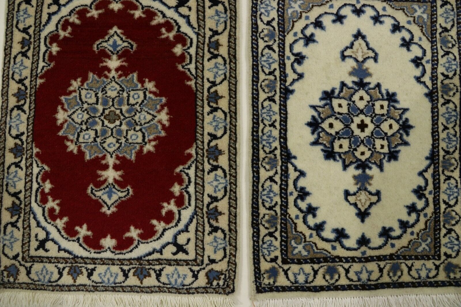 Perserteppich Nain 60 x 40 cm, 300.000 Knoten/m², 95% Schurwolle & 5% Seide, sehr gut, Unikat, handgeknüpft