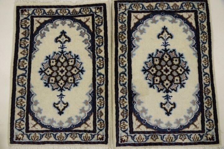 (Verkauft) Perserteppich Nain 60x40 cm, 300.000 Knoten/m², 95% Schurwolle, 5% Seide, handgeknüpft