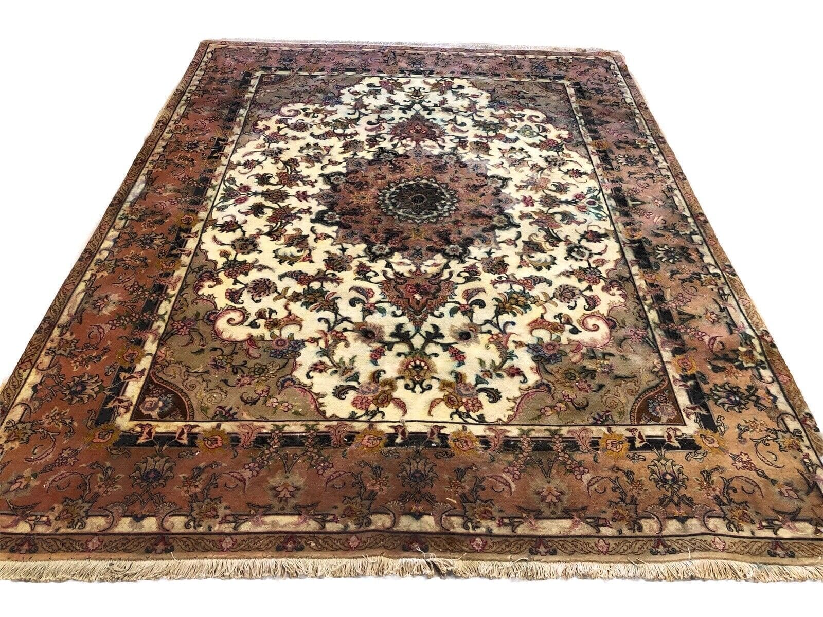 Perserteppich Tabriz 260x210 cm | 50 Raj | Sherkat-Muster | Reine Schurwolle | Handgeknüpft