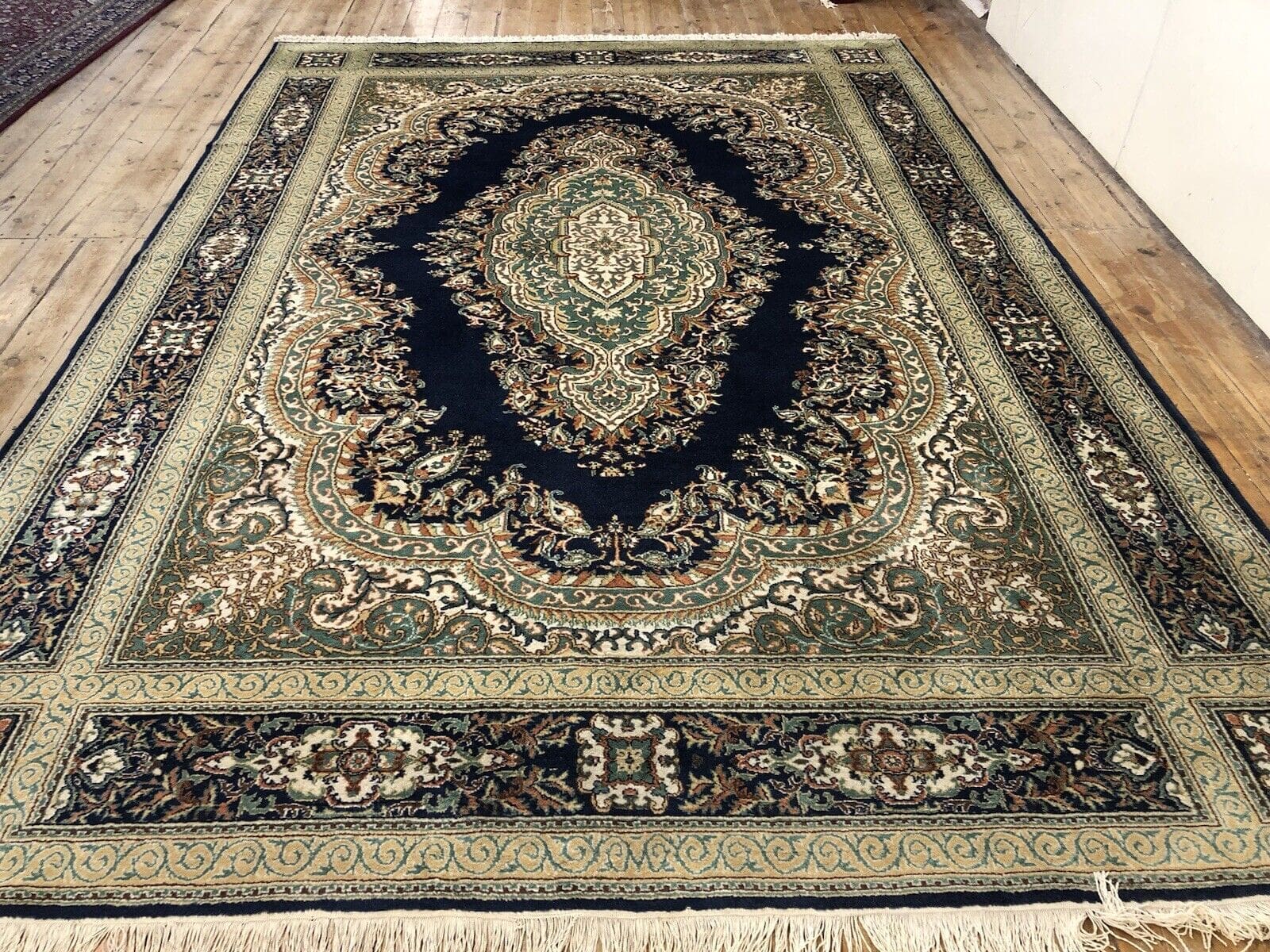 Royal Kerman Super Perserteppich 350x250 cm - Spiegel Design, 10 mm Florhöhe, handgeknüpft, Perserteppich