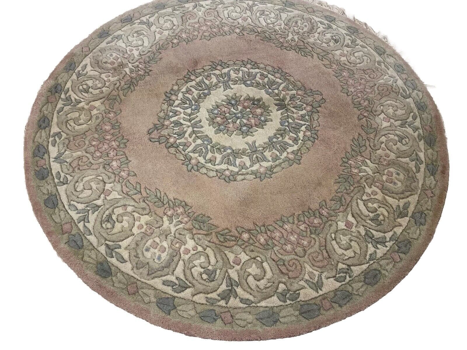 Super Peking Rund 155 – 100% Handgeknüpfter Orientteppich aus 100% reiner Schurwolle in Türkis, Perfekter Zustand – handgeknüpft, Perserteppich