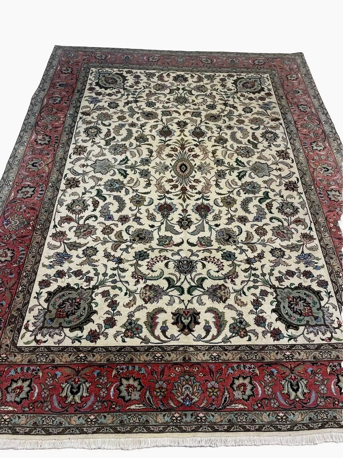 Tabriz 50 Raj Mit Seide Perserteppich 235x175 cm – 400-450.000 Knoten/qm, 100% reines Schurwolle und Seide, handgeknüpft