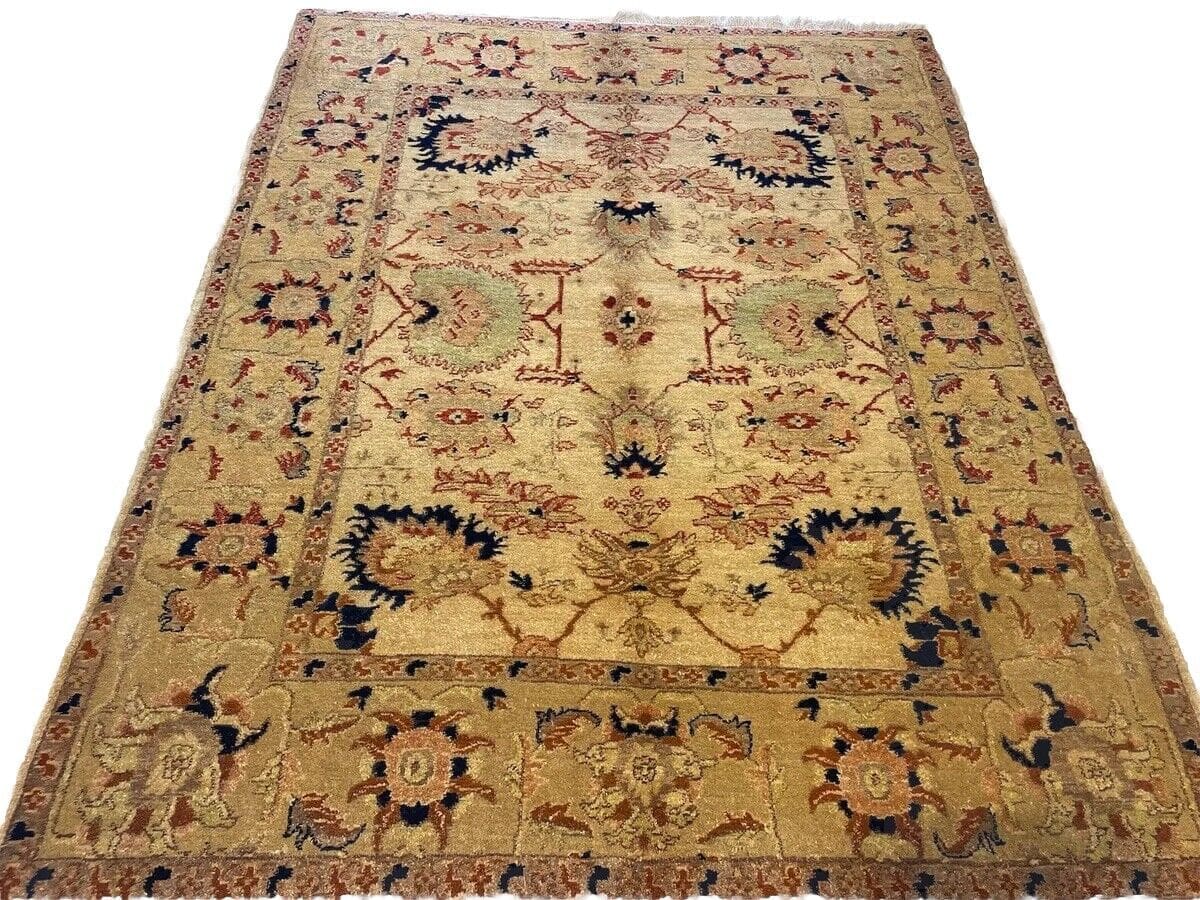 Wunderschöner Feiner Zieger Perserteppich in Pastell Beige – 200x150 cm, 100% handgesponnene Schurwolle, durchgemustert in Beige/Grau, sehr guter Zustand, Schmuckstück für Ihr...