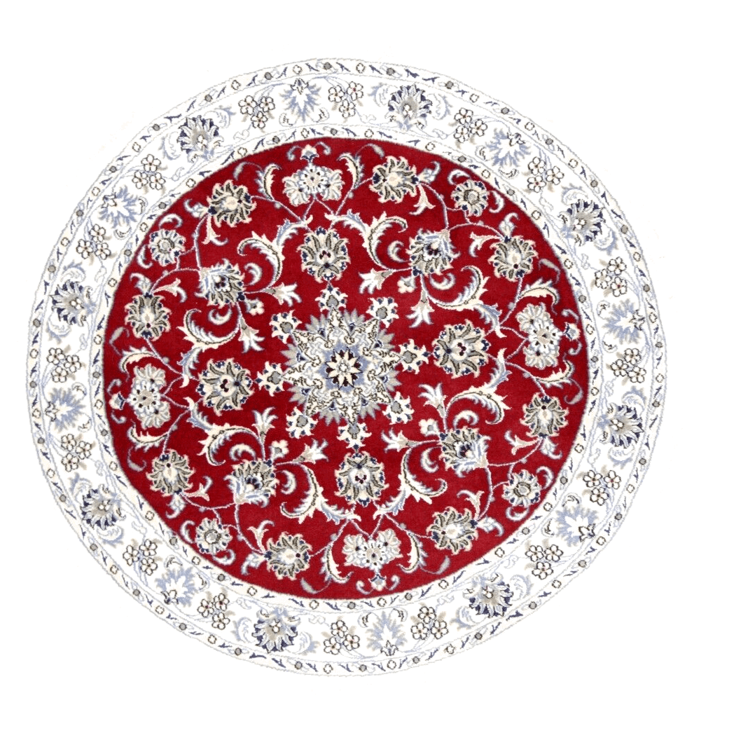 **Wunderschöner Orientteppich 150 X 150 CM - 300.000 Knoten/m² - 90% Schurwolle, 10% Seide, handgeknüpft, Perserteppich**