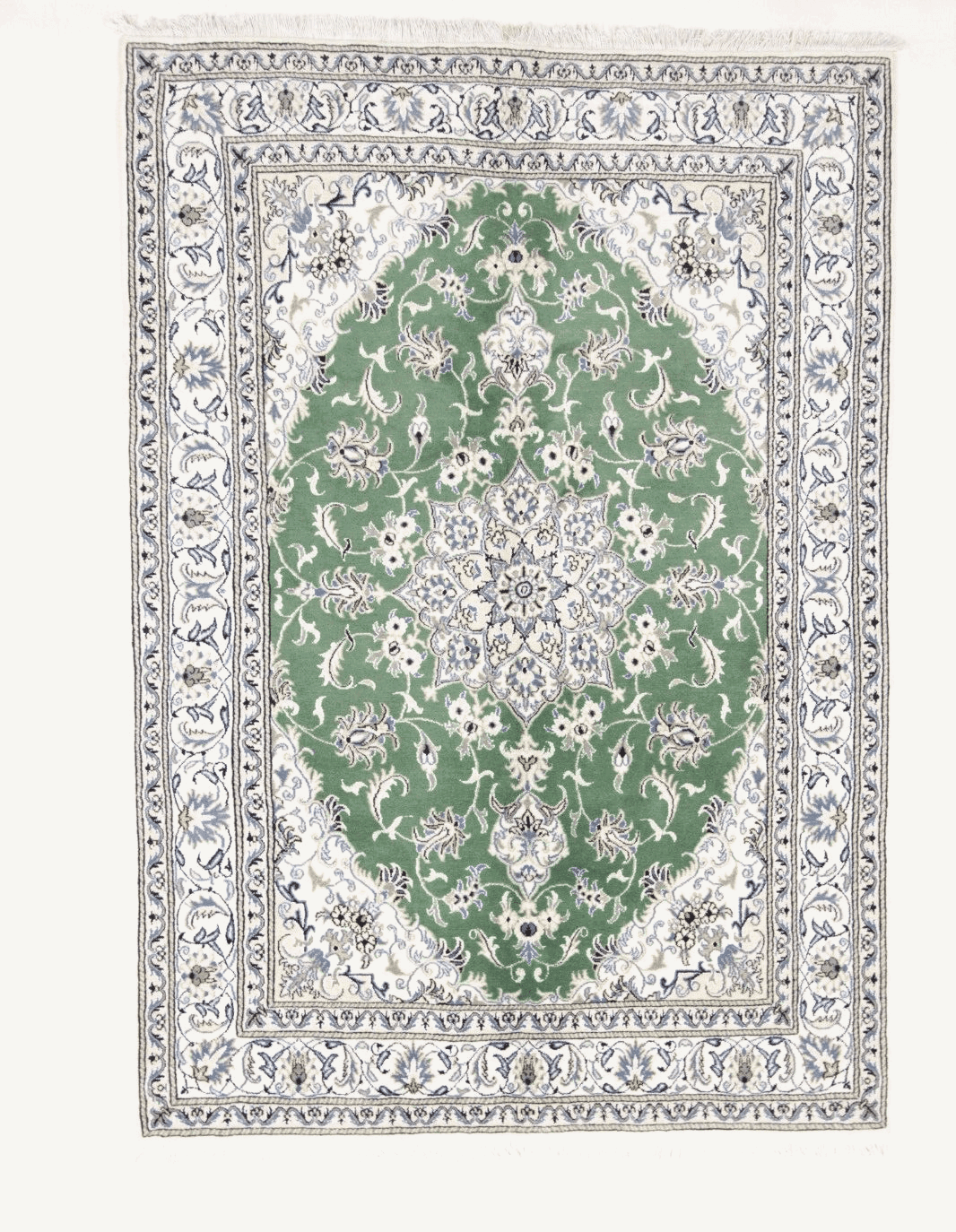 **Wunderschöner Orientteppich 234 x 165 cm – Knotenzahl ca. 300.000/m², 90% Schurwolle & 10% Seide, neu - handgeknüpft, Perserteppich**