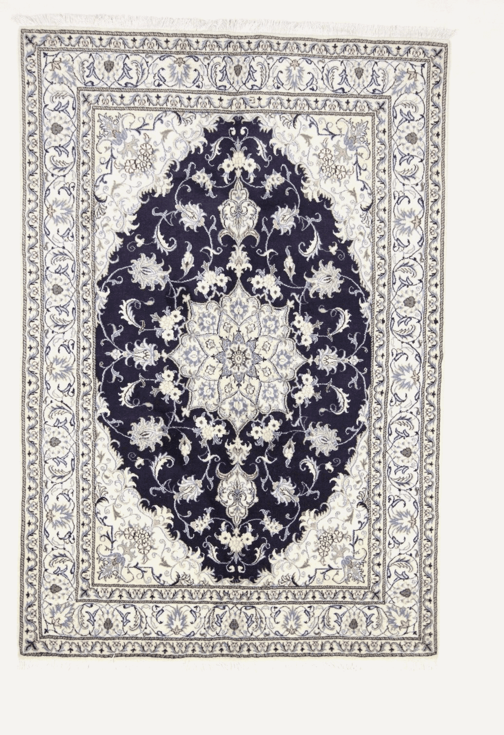 Wunderschöner Orientteppich 242 x 160 cm - 300.000 Knoten/m² - 90% Schurwolle, 10% Seide, Handgeknüpft, Perserteppich