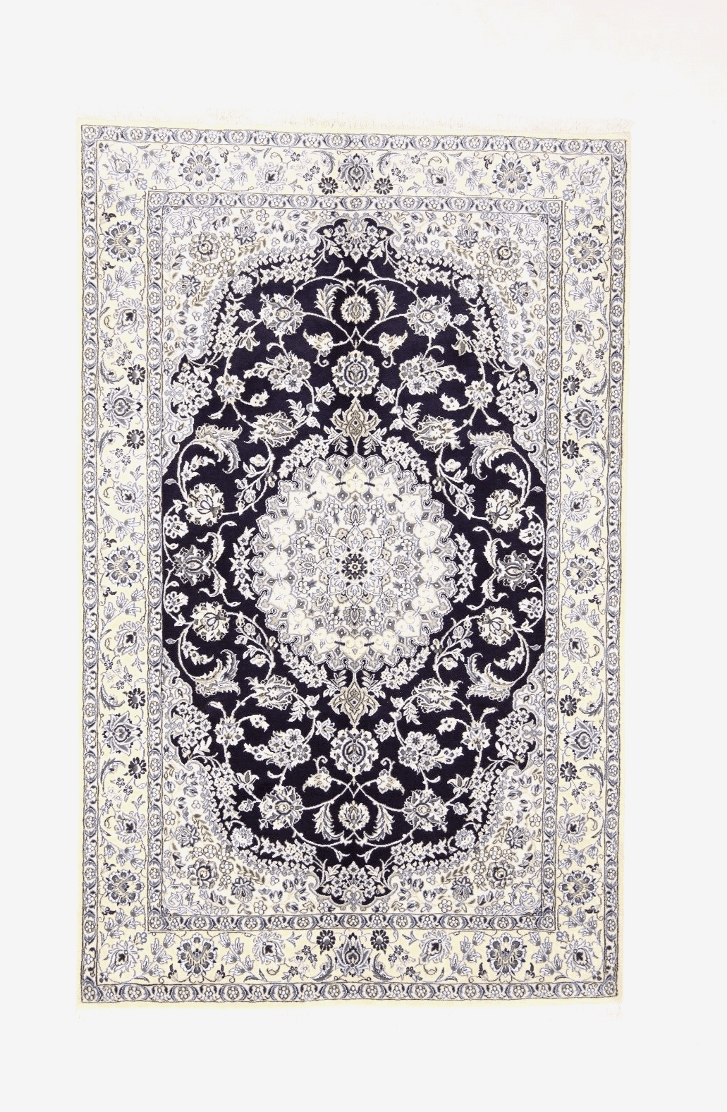 Wunderschöner Orientteppich 246 x 154 cm – 500.000 Knoten/m² – 90% Schurwolle & 10% Seide – Top Neu – handgeknüpft – Perserteppich