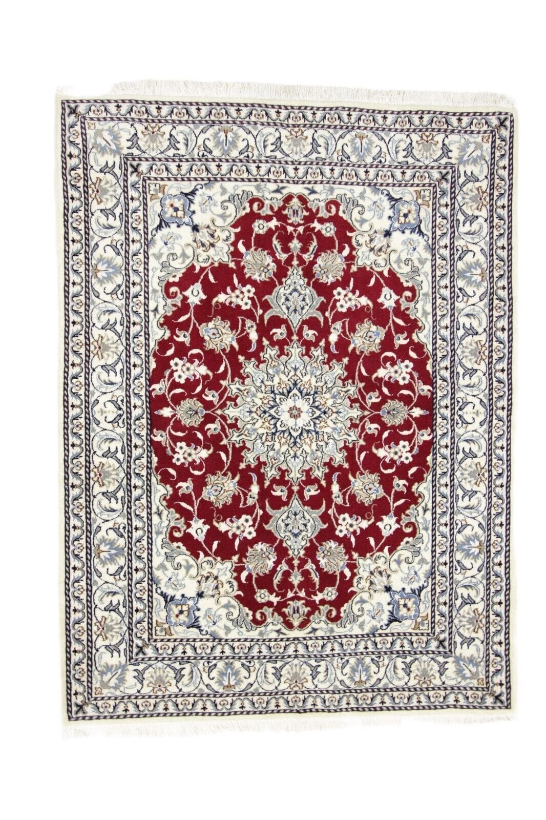 **Wunderschöner Orientteppich Nain 200x150 cm – 300.000 Knoten/m², 90% Schurwolle & 10% Seide, Top Qualität, handgeknüpft, Perserteppich**