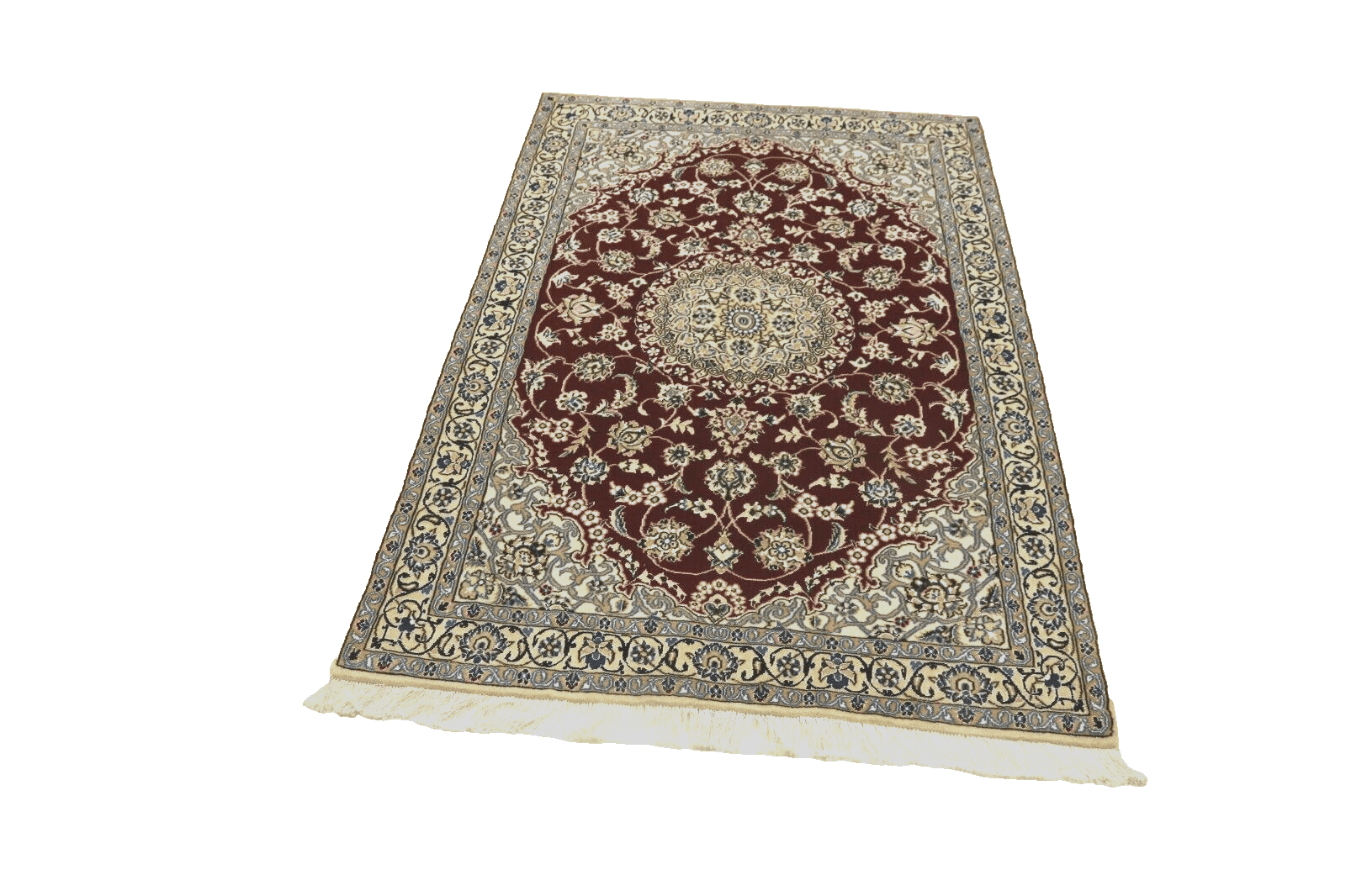 **Wunderschöner Orientteppich Super Nain 9 La - 177 x 118 cm - ca. 500.000 Knoten/m² - 90% Schurwolle, 10% Seide, Handgeknüpft, Perserteppich**