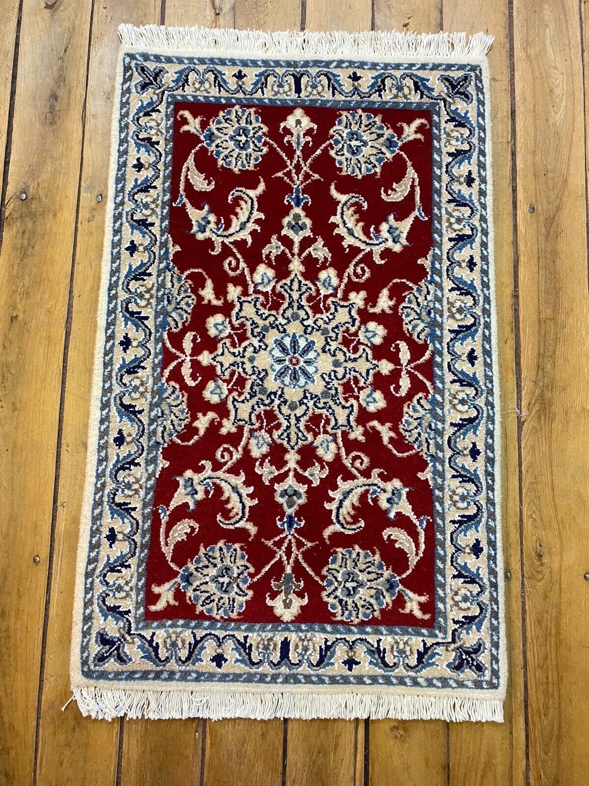 Wunderschöner Orientteppich Super Nain 90x60 CM - 300000 Knoten/m² - 90% Schurwolle, 10% Seide, handgeknüpft, Perserteppich