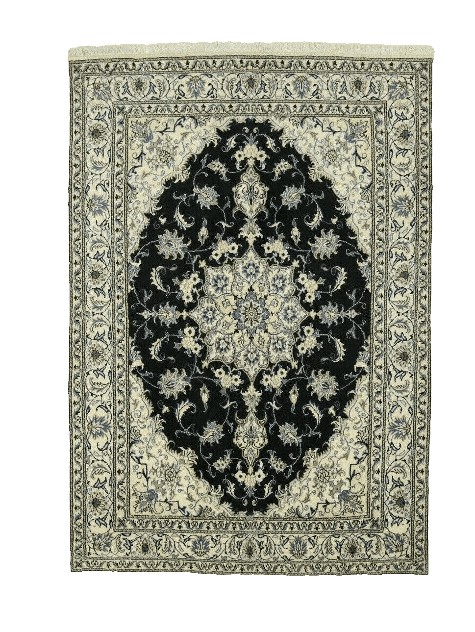 **Wunderschöner Orientteppich Super Nain mit Seide 240 x 166 CM, ca. 300000 Knoten/m², 90% Schurwolle, 10% Seide, handgeknüpft, Perserteppich**