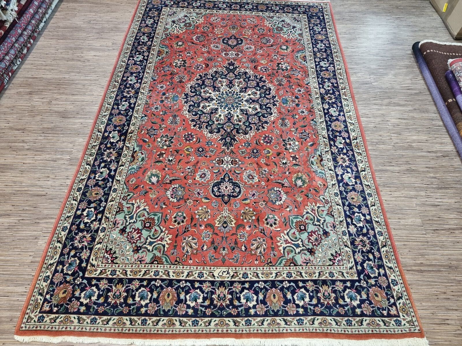 Wunderschöner Original Persischer Täbriz, 286x178 cm², 500.000 Knoten/m², handgeknüpft, Perserteppich