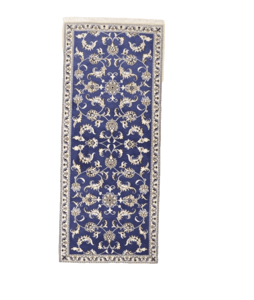 Wunderschöner Perserteppich 191 x 80 cm – 300.000 Knoten/m² – 90 % Schurwolle, 10 % Seide – Handgeknüpft