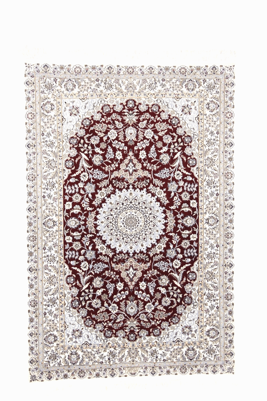 (Verkauft) Wunderschöner Perserteppich 194 x 130 cm - Nain 6 La, ca. 1000 Knoten/m², Handgeknüpft, Top Qualität, Naturwolle & Seide