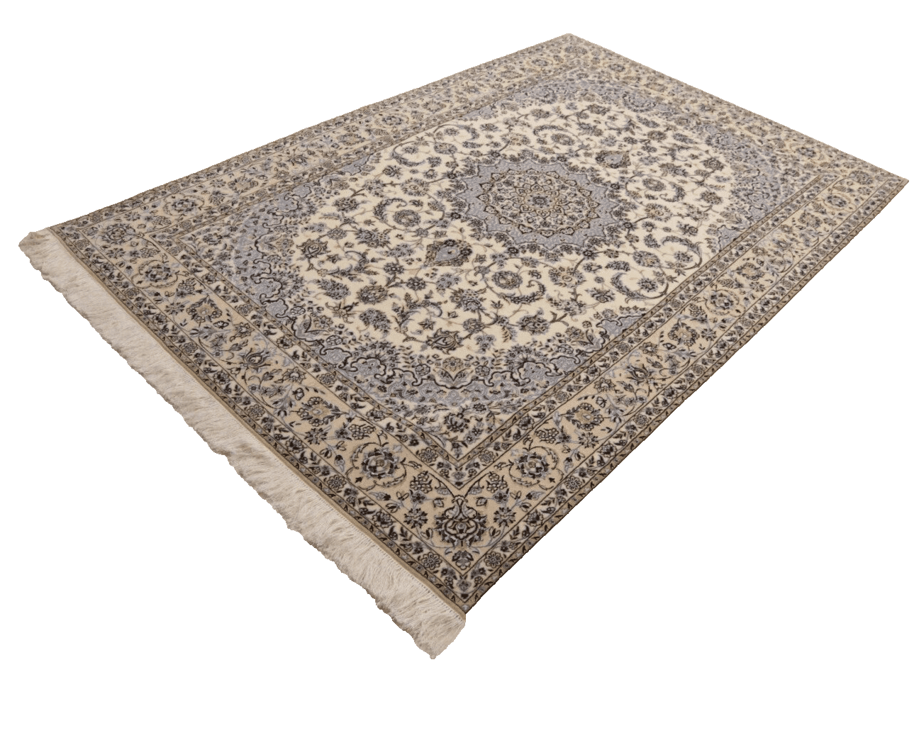 **Wunderschöner Perserteppich 238 x 158 cm, Knotenzahl ca. 1.000/m², luxuriöses Meisterwerk aus 80% Korkwolle und 20% Naturseide, handgeknüpft**