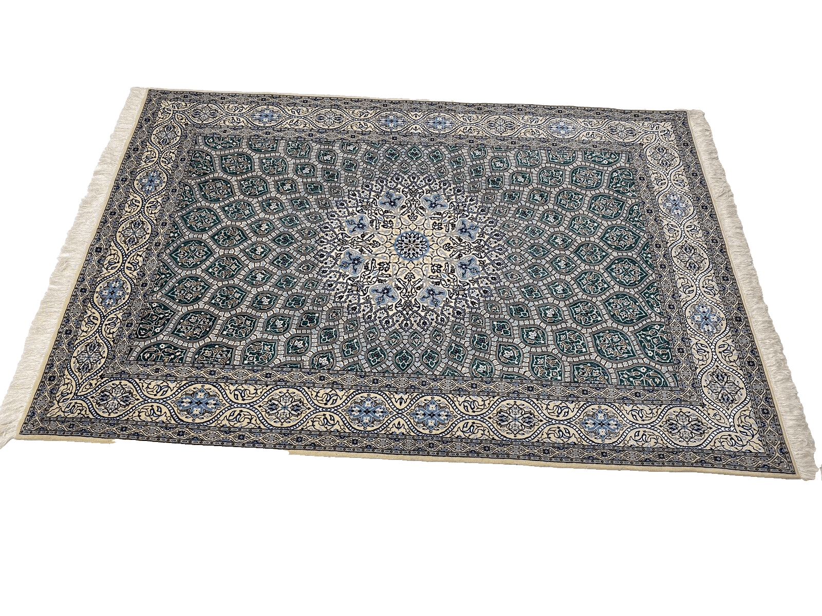 **Wunderschöner Perserteppich 261 x 181 cm – Nain 6 La, ca. 1000 Knoten/m², Handgeknüpft, Neu, Top Qualität, edles Meisterwerk mit Seide**