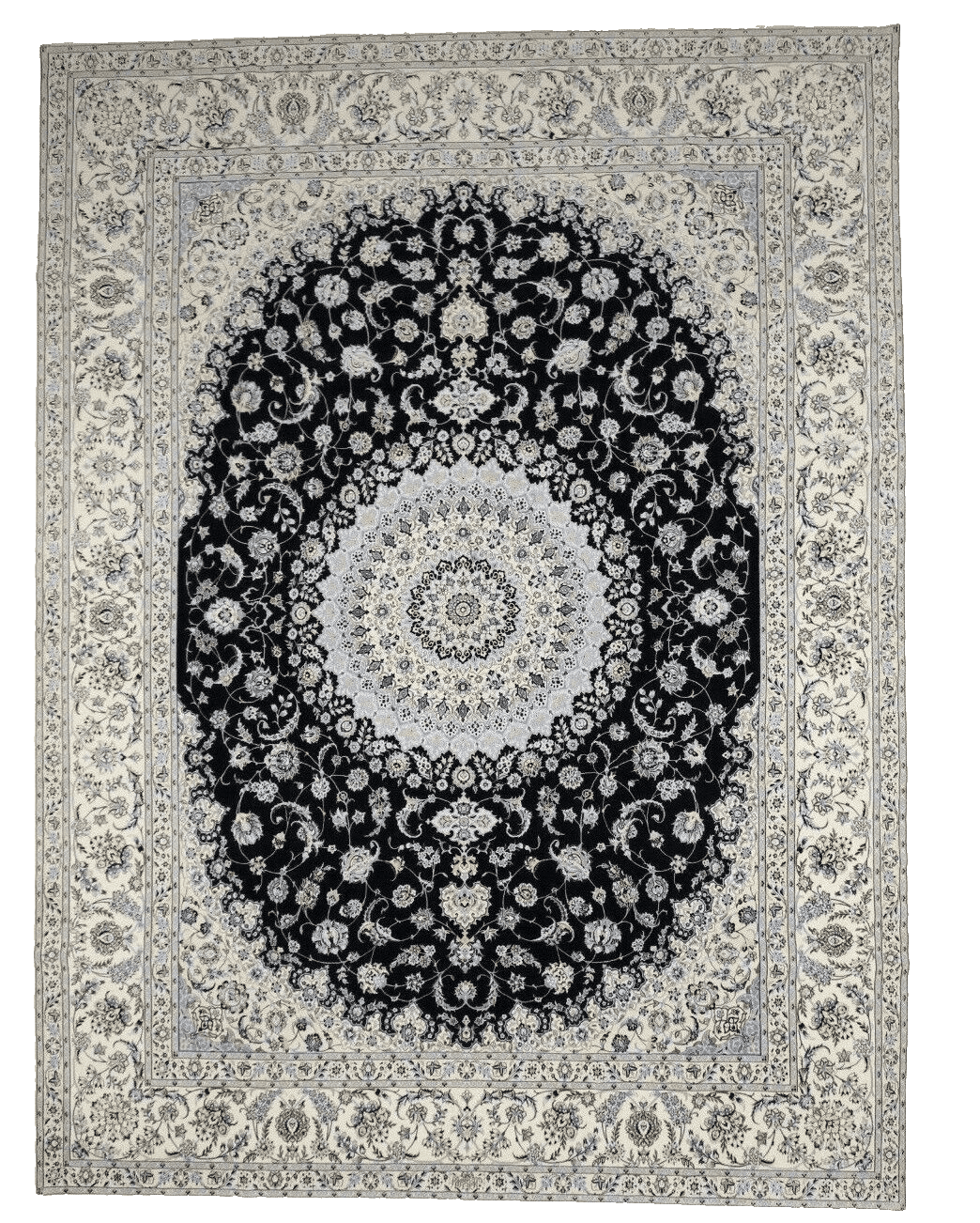 Wunderschöner Perserteppich 410 x 305 cm | 1 Mio. Knoten/m² | Handgeknüpft, luxuriöser Charakter, 80% Korkwolle & 20% Seide, Neu