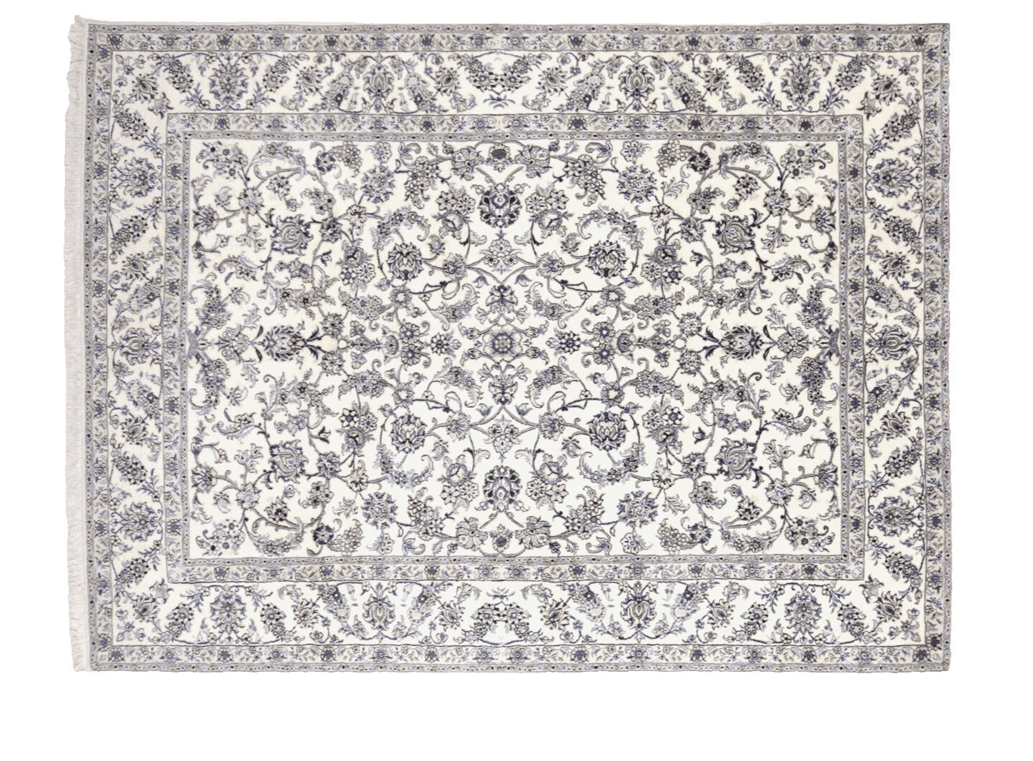 Wunderschöner Perserteppich Nain 332 x 248 cm – 300.000 Knoten/m² – 90% Schurwolle, 10% Seide, handgeknüpft