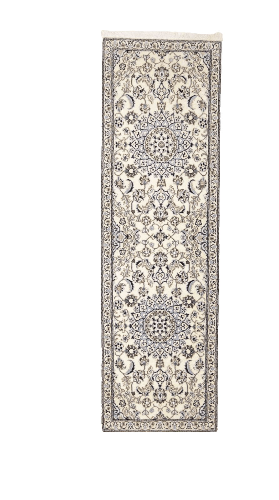 Wunderschöner Perserteppich Nain 9La, 197 x 60 cm, ca. 500.000 Knoten/m², 80% Schurwolle, 20% Seide, Top Zustand, handgeknüpft Läufer