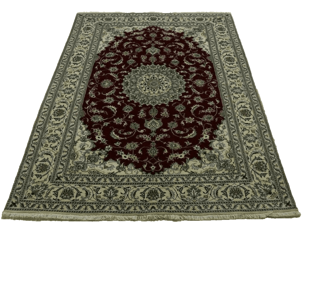 Wunderschöner Perserteppich Nain mit Seide 293 x 198 cm – ca. 300.000 Knoten/m² – Neu – handgeknüpft – Perserteppich