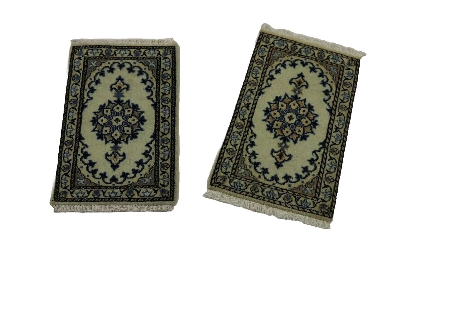 **Wunderschöner Perserteppich Nain mit Seide 60 X 40 cm - Ca. 300.000 Knoten/m² - Handgeknüpft**