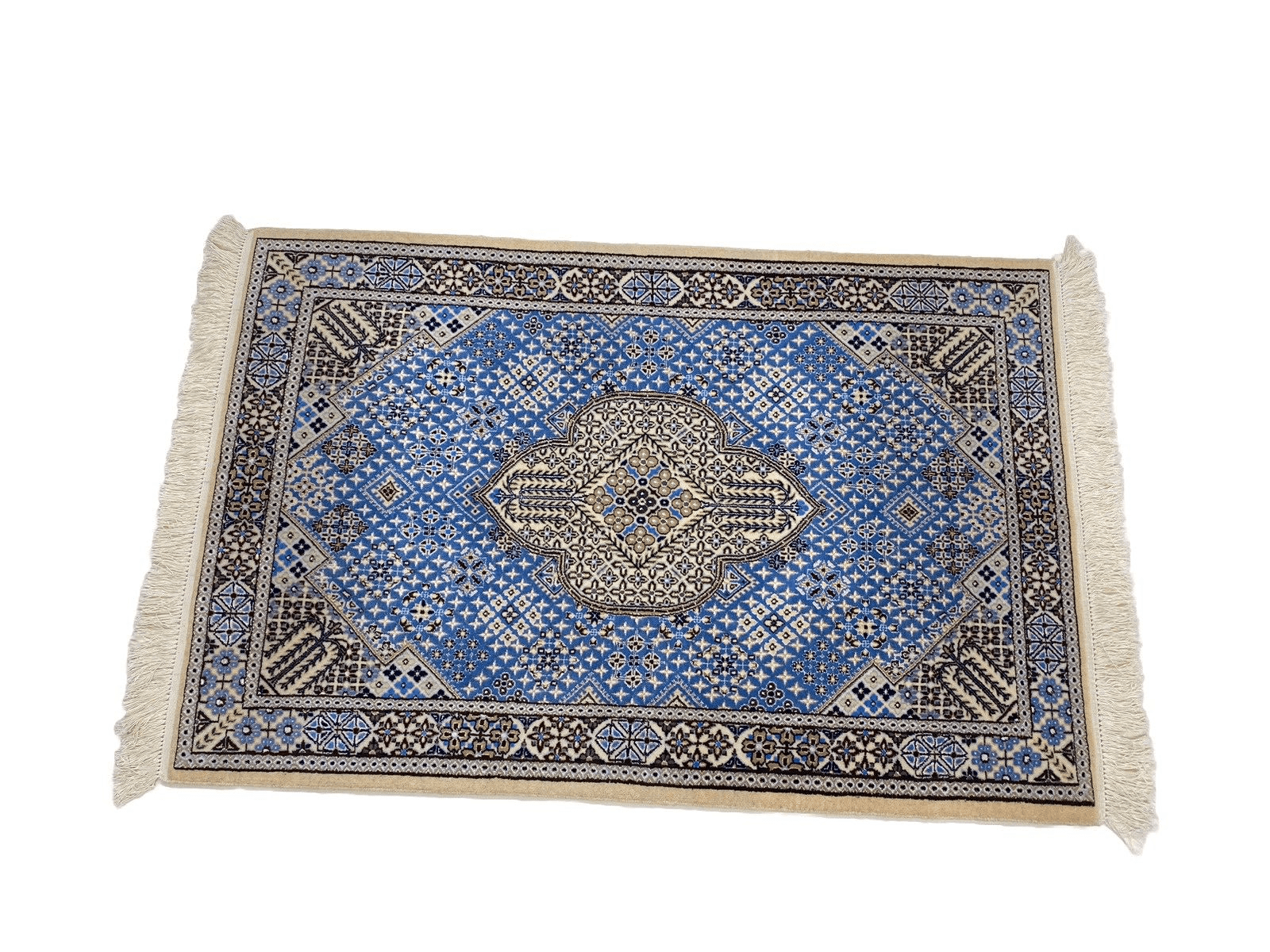 Wunderschöner Perserteppich Super Nain 6 La (124 x 82 cm) - 1.000.000 Knoten/m², 80% Korkwolle & 20% Naturseide, handgeknüpft