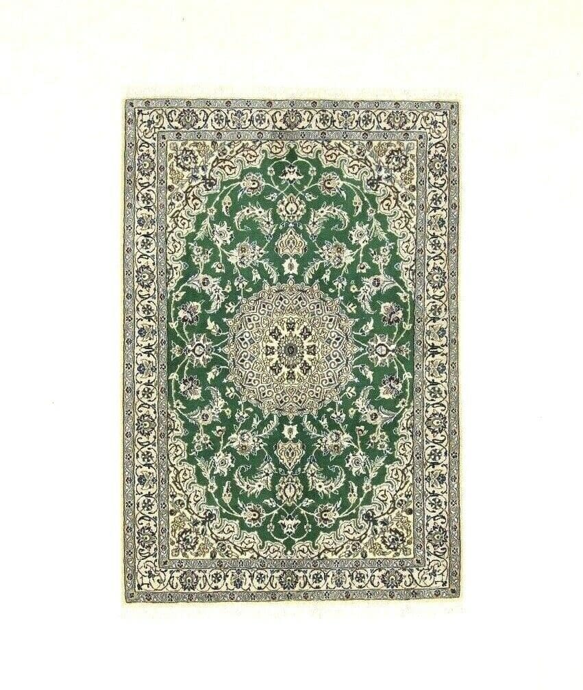 Wunderschöner Perserteppich Super Nain 9 la (185 x 118 cm) - ca. 500.000 Knoten/m², 90% Schurwolle & 10% Seide, neu, sehr gut erhalten, handgeknüpft, Perserteppich