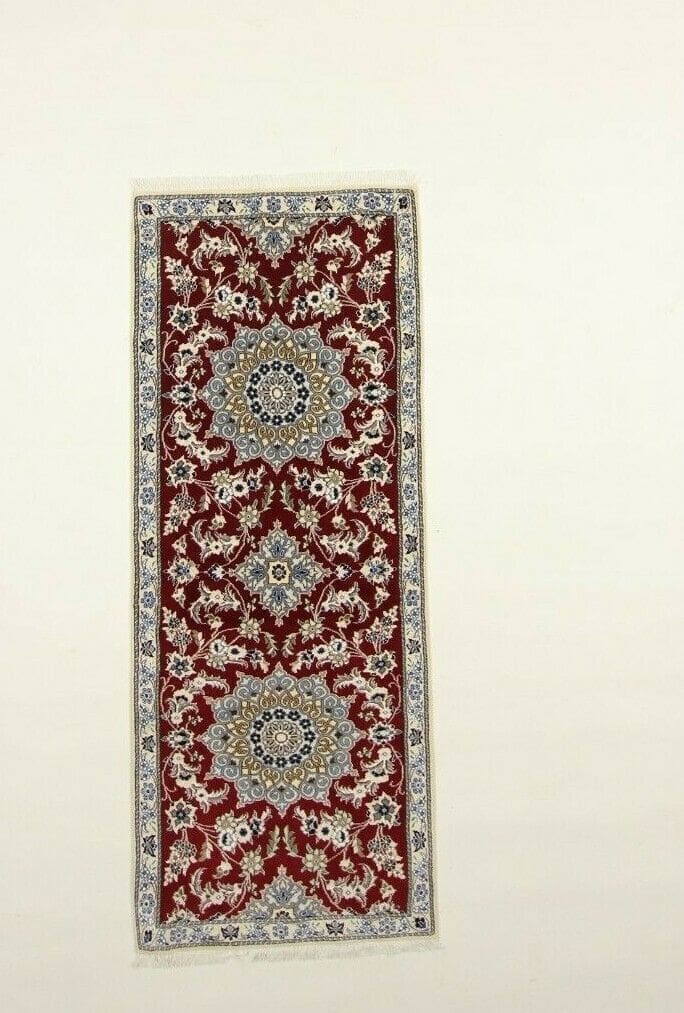 Wunderschöner Perserteppich Super Nain 9 la - 203 x 81 cm, ca. 500.000 Knoten/m², 90% Schurwolle, 10% Seide, top Zustand, handgeknüpft Läufer