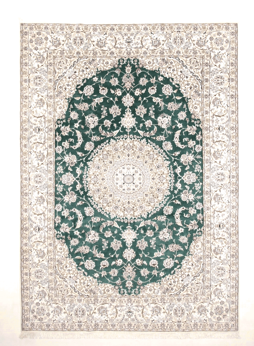 Wunderschöner Super Nain 9 La Perserteppich - 352 x 251 cm, ca. 500.000 Knoten/m², 80% Schurwolle, 20% Seide, Neu, handgeknüpft