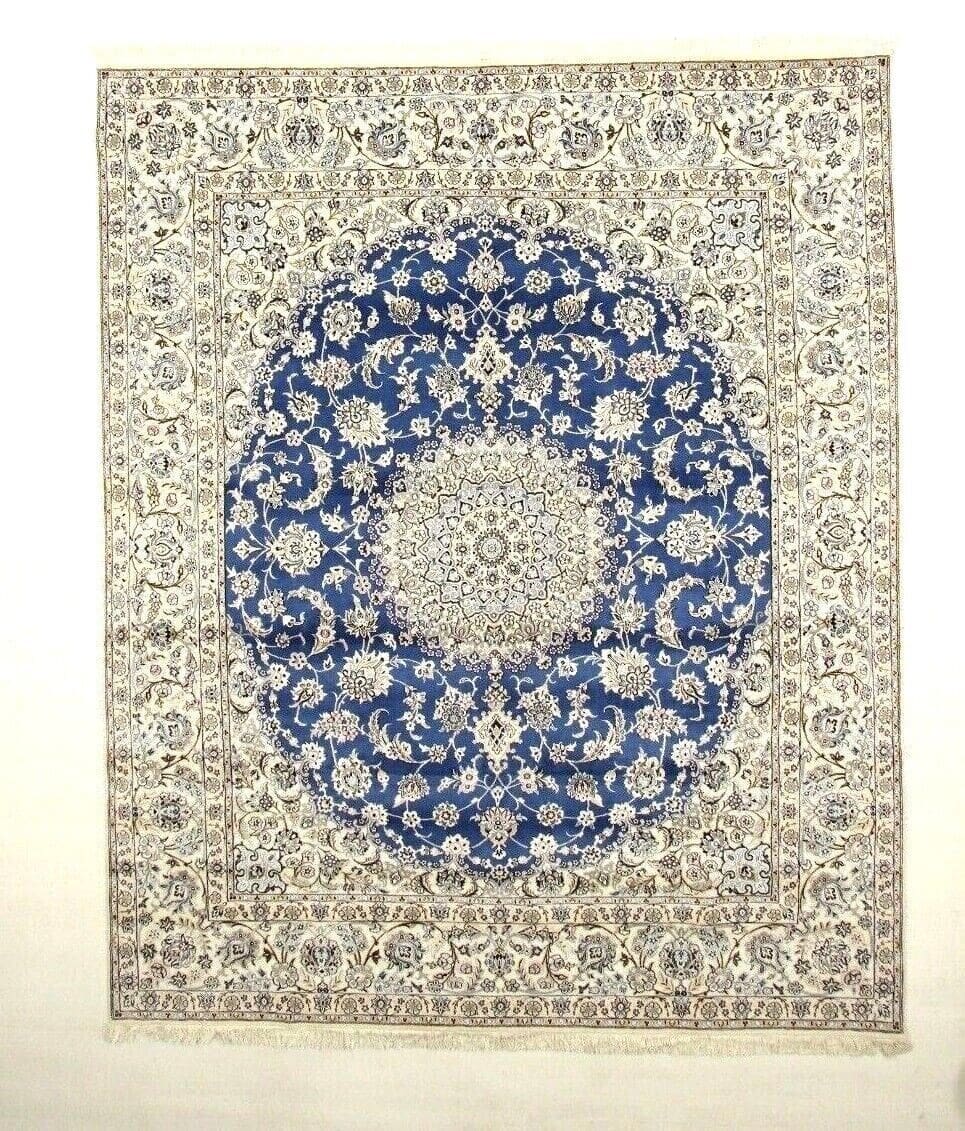 Wunderschöner Super Nain 9 Perserteppich (303 x 250 cm) - ca. 500.000 Knoten/m², 80% Schurwolle, 20% Seide, perfekt, handgeknüpft