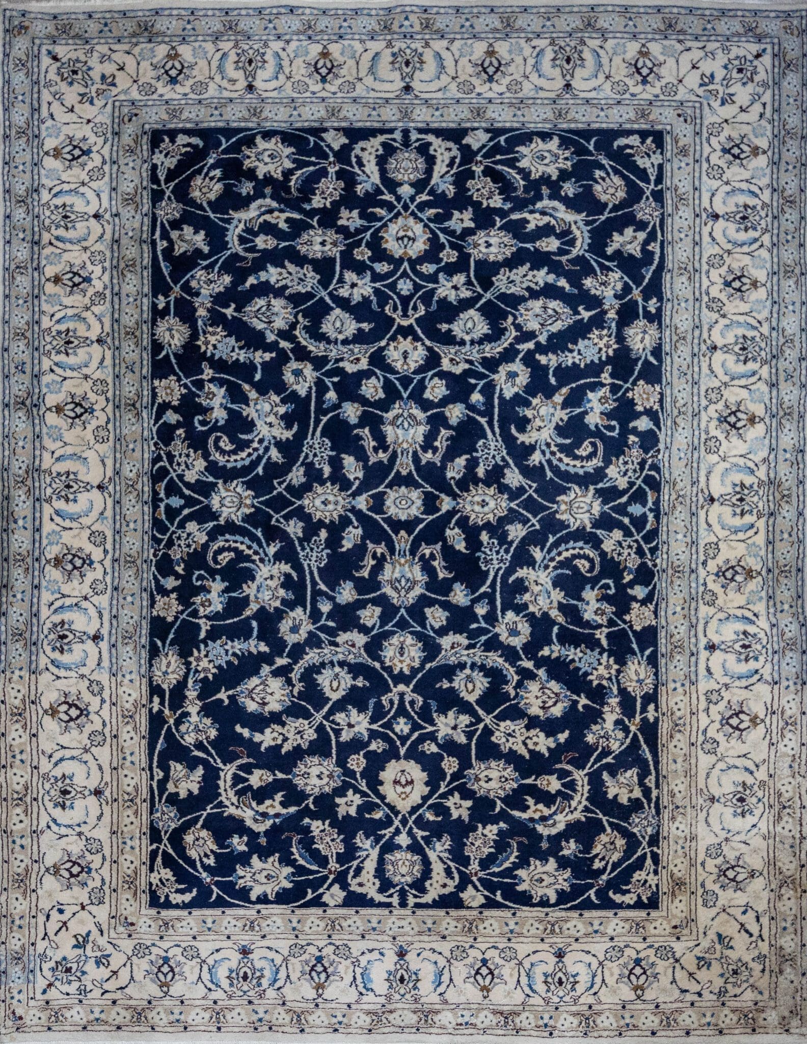 W2(#381) 343x245cm PATINA Original Handgeknüpfter ECHTER Nain 12La Perserteppich mit Seide