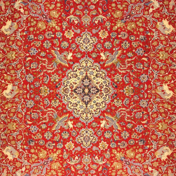 H1 Perserteppich Isfahan 423x327 cm, ca. 200.000 Knoten/m², Meister Knüpfung, 100% Wolle, handgeknüpft