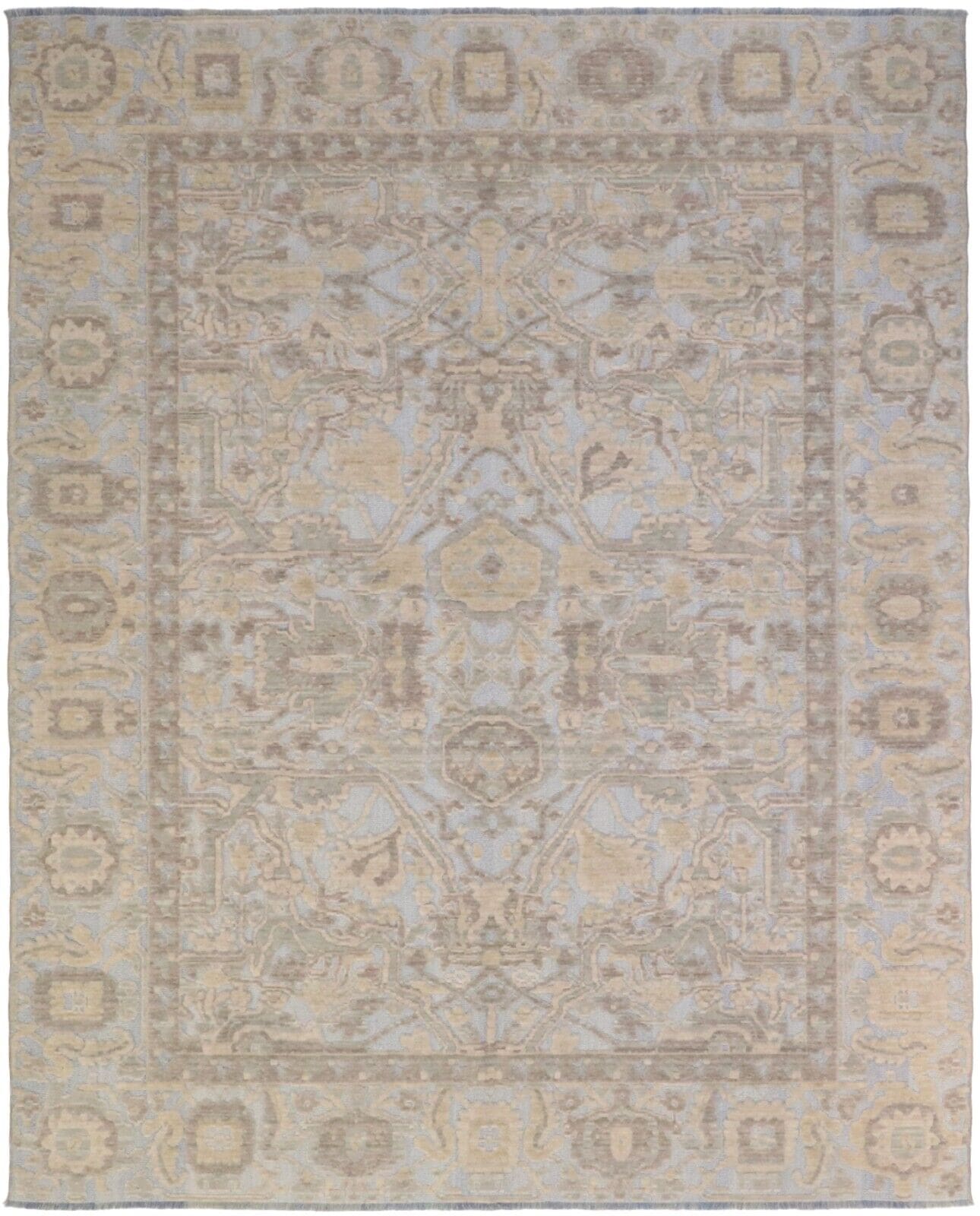 Designer Perserteppich 234x295 cm Beige, Echte Wolle, handgeknüpft