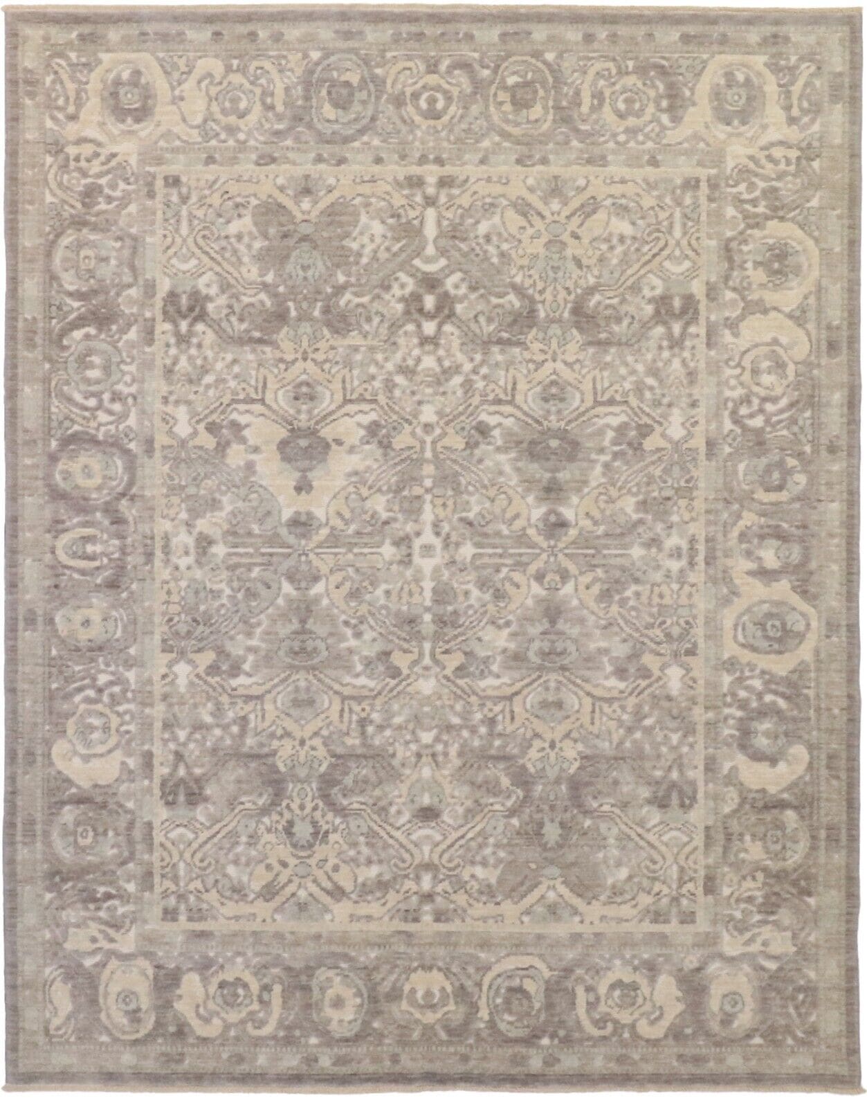 Eleganter Perserteppich 184x230 cm, Echte Wolle, handgeknüpft, Beige