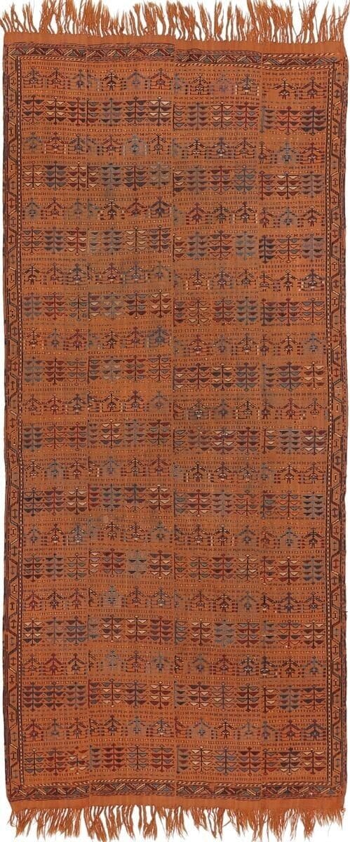 Handgeknüpfter Perserteppich 235 x 102 cm, Antik, Echte Wolle, Patchwork Läufer